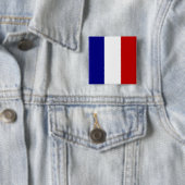 Volledig Franse vlag Vierkante Button 5,1 Cm (In situ)