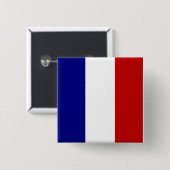 Volledig Franse vlag Vierkante Button 5,1 Cm (Voorkant /achterkant)