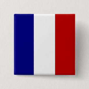 Volledig Franse vlag Vierkante Button 5,1 Cm