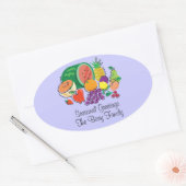 Volledig fruitig_Cornucopia_Gepersonaliseerd Ovale Sticker (Envelop)