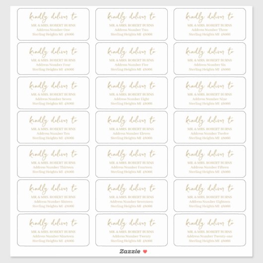 Volledig  gastenlijst Mailinglabels Sticker (Vel)