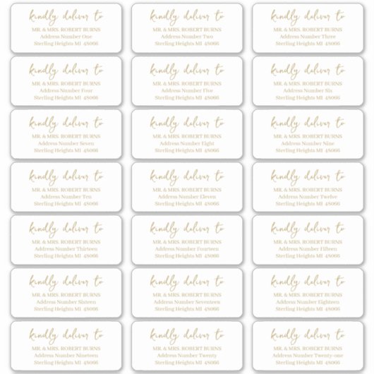 Volledig  gastenlijst Mailinglabels Sticker (Voorkant)