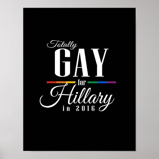 VOLLEDIG GAY VOOR HILLARY -.png Poster (Voorkant)