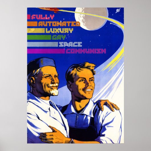 Volledig geautomatiseerd Luxe Gay Space Communisme Poster (Voorkant)