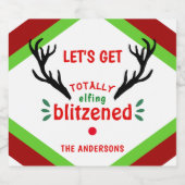 Volledig geblazen Grappige rendieren kerst vrolijk Bier Etiket (Enkel label)