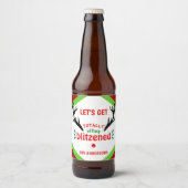 Volledig geblazen Grappige rendieren kerst vrolijk Bier Etiket (Voorkant)