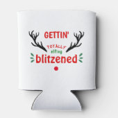 Volledig geblazen Grappige rendieren kerst vrolijk Blikjeskoeler (Achterkant)