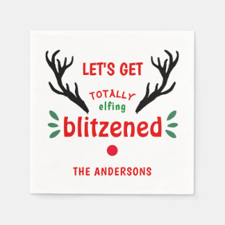 Volledig geblazen Grappige rendieren kerst vrolijk Servet