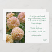 Volledig geblazen Rozen bruiloft uitnodiging (Voorkant / Achterkant)