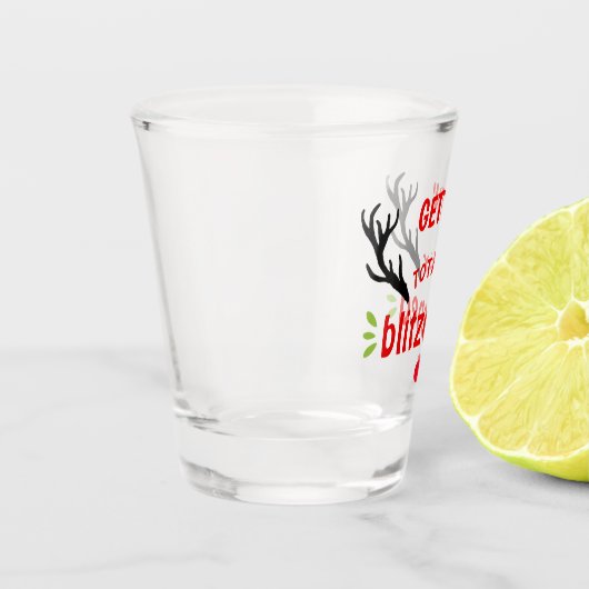 Volledig geblitzened Funny Reindeer Kerstmis Cheer Shot Glas (Links)