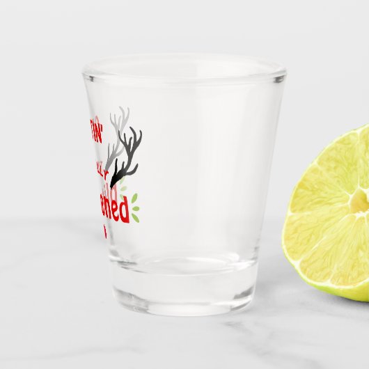 Volledig geblitzened Funny Reindeer Kerstmis Cheer Shot Glas (Rechts)