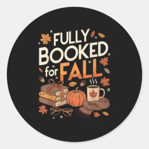 Volledig geboekt voor Herfst Boeken Pompoen Herfst Ronde Sticker