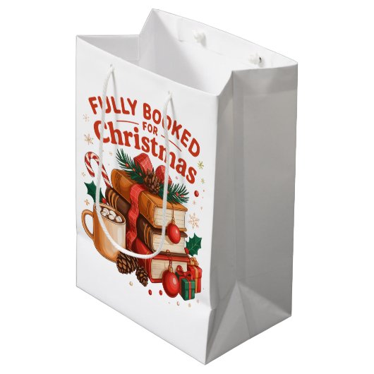 Volledig geboekt voor kerstgezellig kerstvakantie  medium cadeauzakje (Voorkant Gekanteld)