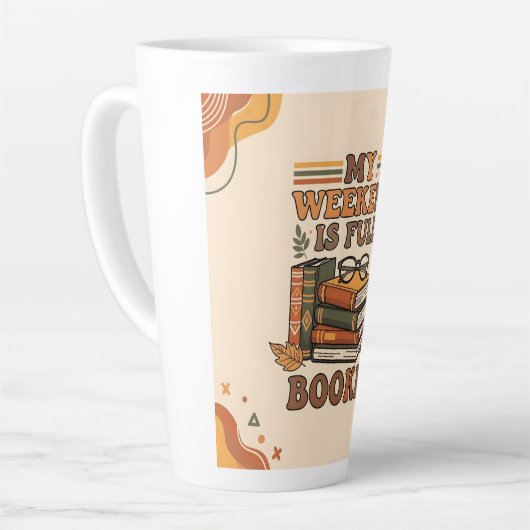 Volledig geboekte weekend design latte mok (Linkerhoek)