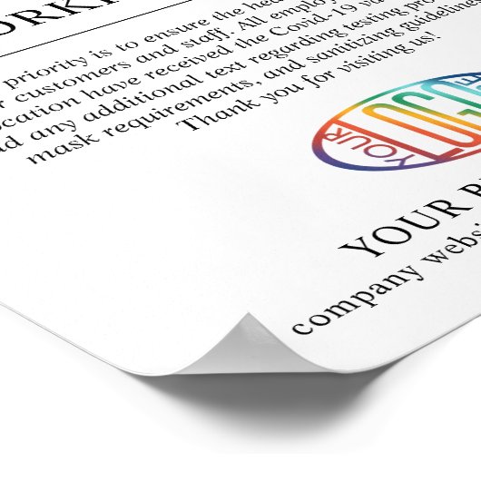 Volledig gecodeerde gevaccineerde zakelijke Logo W Poster (Hoek)