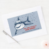 Volledig gekleurde Shark Kinder Valentijn Rechthoekige Sticker (Envelop)