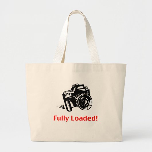 Volledig geladen camera grote tote bag (Voorkant)