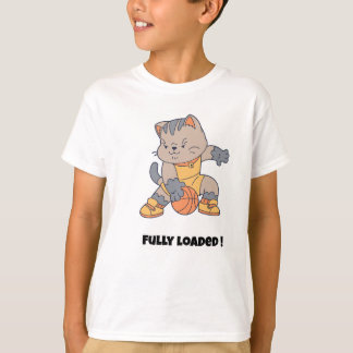 Volledig geladen - een Grappige Kat-Basketbal T-shirt