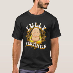 Volledig gemedieerd Grappig Schattig Boeddha Medit T-shirt