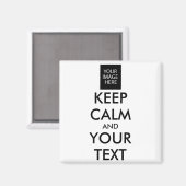 Volledig Gepersonaliseerd Keep Calm En Jouw Tekst Magneet (Voorkant / Achterkant)