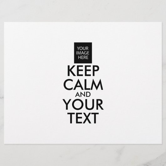 Volledig Gepersonaliseerd KEEP CALM en UW TEKST Flyer (Voorkant)