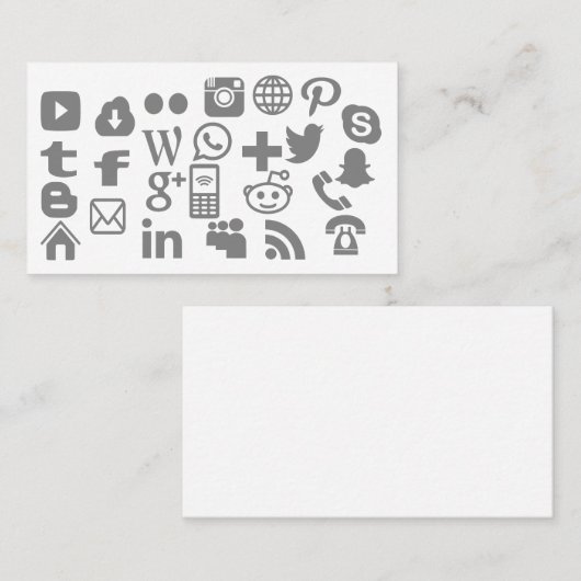 Volledig gepersonaliseerd kies uw sociale mediapic visitekaartje (Voorkant / Achterkant)