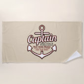 Volledig gepersonaliseerde Kapitein Anchor Nautica Strandlaken (Voorkant)