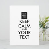 Volledig Gepersonaliseerde KEEP CALM en JOUW TEKST (Staand voorkant)