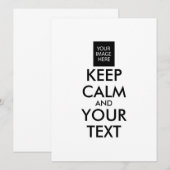 Volledig Gepersonaliseerde KEEP CALM en JOUW TEKST (Voorkant / Achterkant)