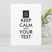 Volledig Gepersonaliseerde KEEP CALM en JOUW TEKST (Staand voorkant)