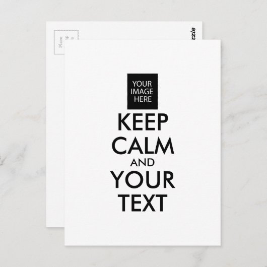 Volledig Gepersonaliseerde KEEP CALM en JOUW TEKST Briefkaart (Voorkant / Achterkant)