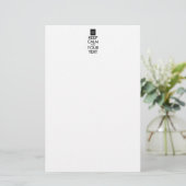 Volledig Gepersonaliseerde KEEP CALM en JOUW TEKST Briefpapier (Staand voorkant)