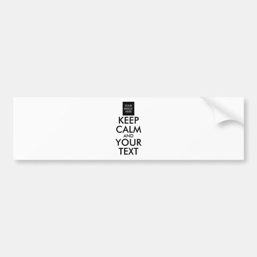 Volledig Gepersonaliseerde KEEP CALM en JOUW TEKST Bumpersticker (Voorkant)