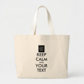 Volledig Gepersonaliseerde KEEP CALM en JOUW TEKST Grote Tote Bag (Voorkant)