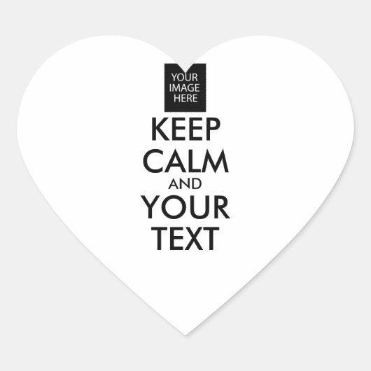 Volledig Gepersonaliseerde KEEP CALM en JOUW TEKST Hart Sticker (Voorkant)