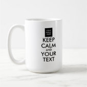 Volledig Gepersonaliseerde KEEP CALM en JOUW TEKST Koffiemok (Links)
