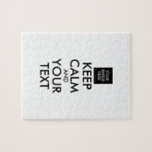 Volledig Gepersonaliseerde KEEP CALM en JOUW TEKST Legpuzzel (Horizontaal)