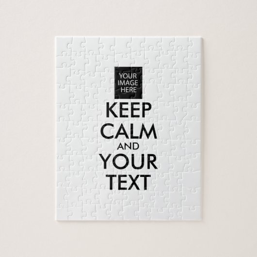 Volledig Gepersonaliseerde KEEP CALM en JOUW TEKST Legpuzzel (Verticaal)
