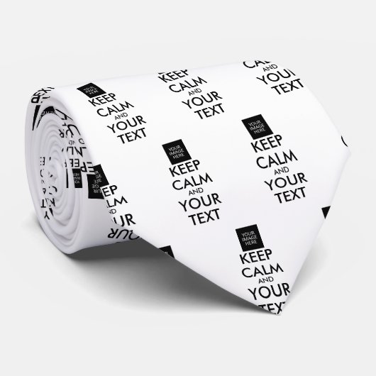 Volledig Gepersonaliseerde KEEP CALM en JOUW TEKST Stropdas (Opgerold)