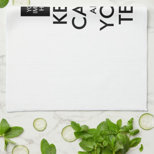 Volledig Gepersonaliseerde KEEP CALM en JOUW TEKST Theedoek (Gevouwen)