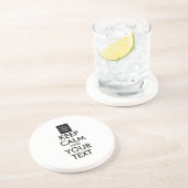 Volledig Gepersonaliseerde KEEP CALM en JOUW TEKST Zandsteen Onderzetter (Zijkant)