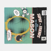 Volledig gepersonaliseerde Retro Comic Superheld Fleece Deken (Voorkant (Horizontaal))