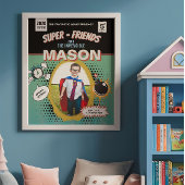 Volledig gepersonaliseerde Retro Comic Superheld Poster