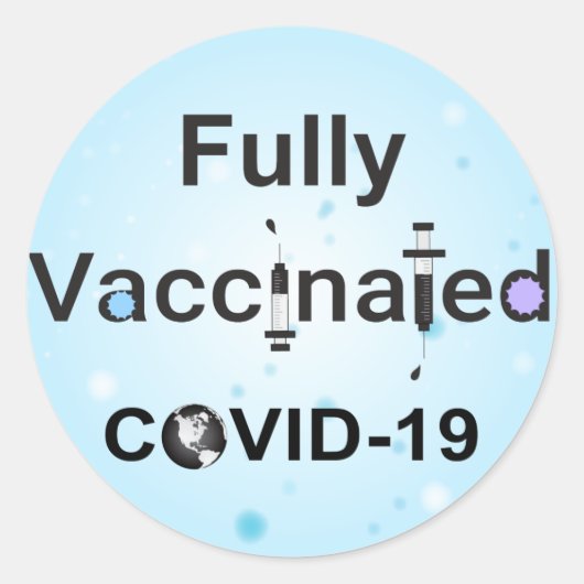 Volledig gevaccineerd COVID-19 Ronde Sticker (Voorkant)