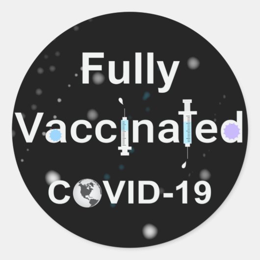 Volledig gevaccineerd COVID-19 Ronde Sticker (Voorkant)