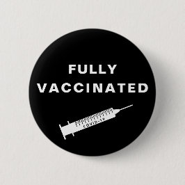 Volledig gevaccineerd Covid-19 zwart Ronde Button 5,7 Cm