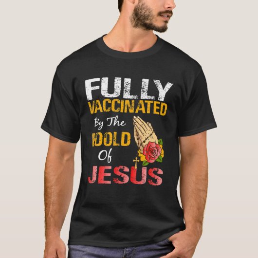 Volledig gevaccineerd door het bloed van Jesus Lio T-shirt (Voorkant)