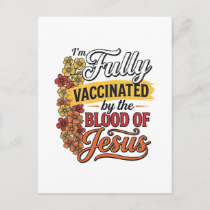 Volledig gevaccineerd door het bloed van Jezus Shi Briefkaart