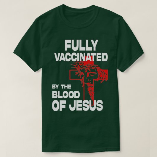 Volledig gevaccineerd door het Christelijk van Jez T-shirt (Design voorkant)