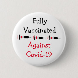 Volledig gevaccineerd en versterkt tegen Covid-19 Ronde Button 5,7 Cm